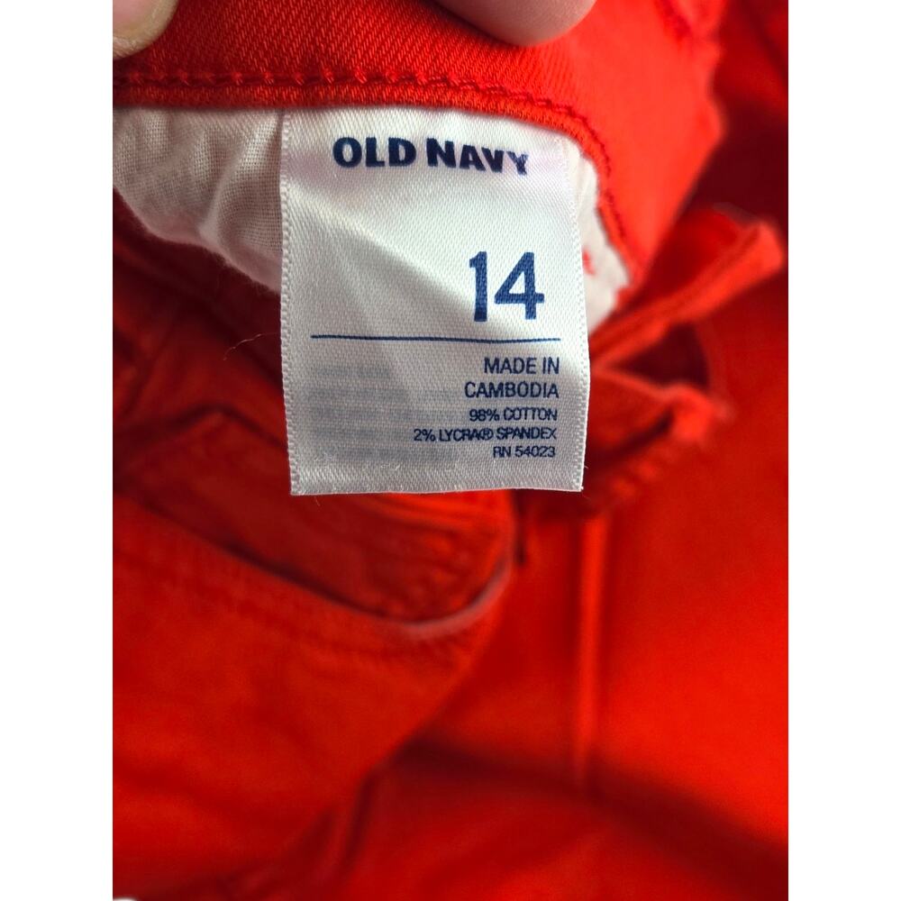 Old Navy | Bright Red-Rockstar Denim Leggings| Size 14 - Picture 5 of 5